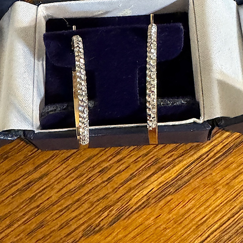 14k gold earrings with Swarovski crystals
